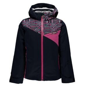 SPYDER Project Ski Jacket Hooded •Girls 14• Black/Pink Insulated Winter